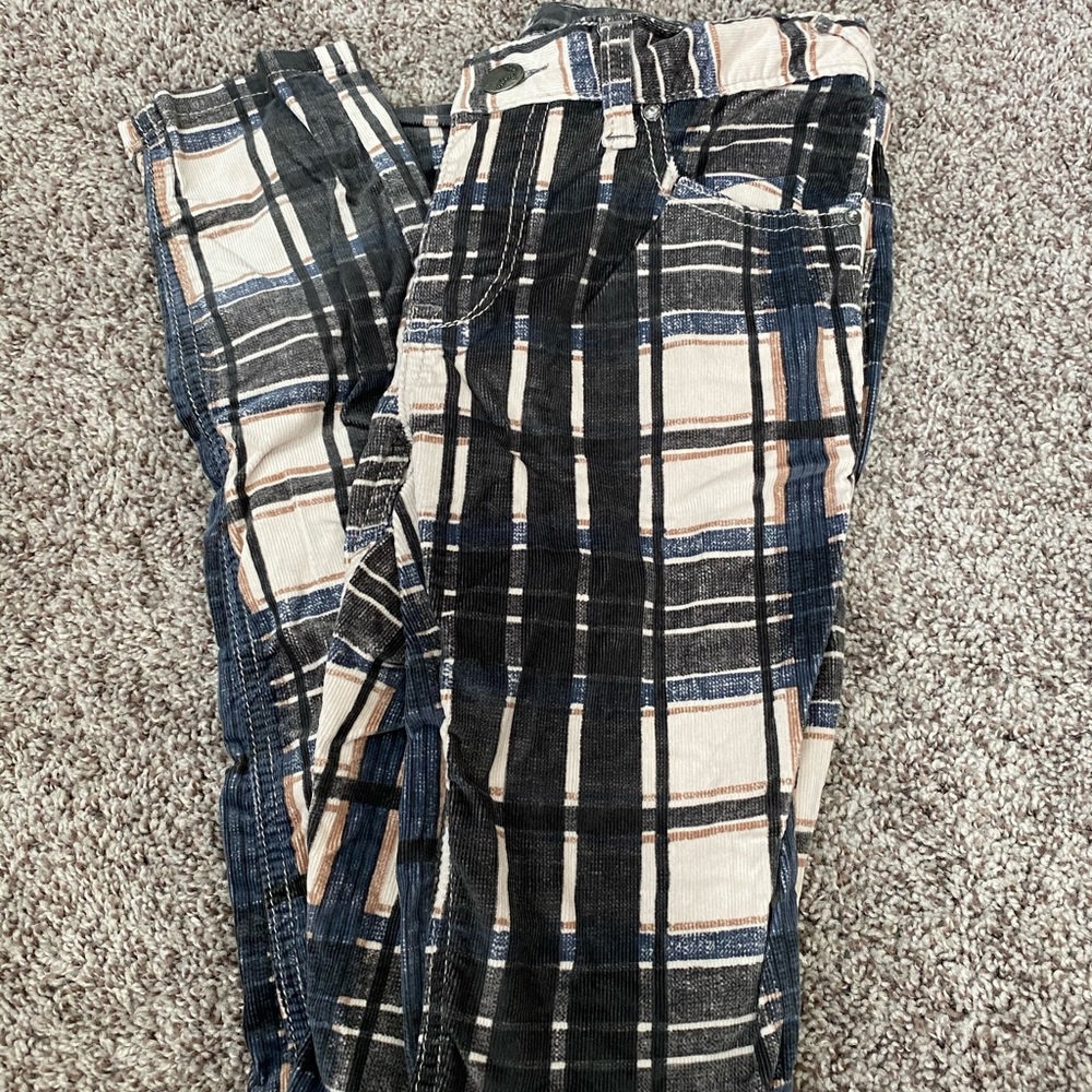Free People plaid corduroy pants